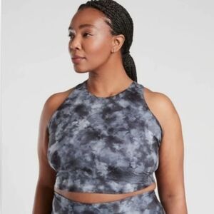 Athleta Tie Dyed Printed Conscious Crop -Black/Grey-Size 3X Excellent Condition